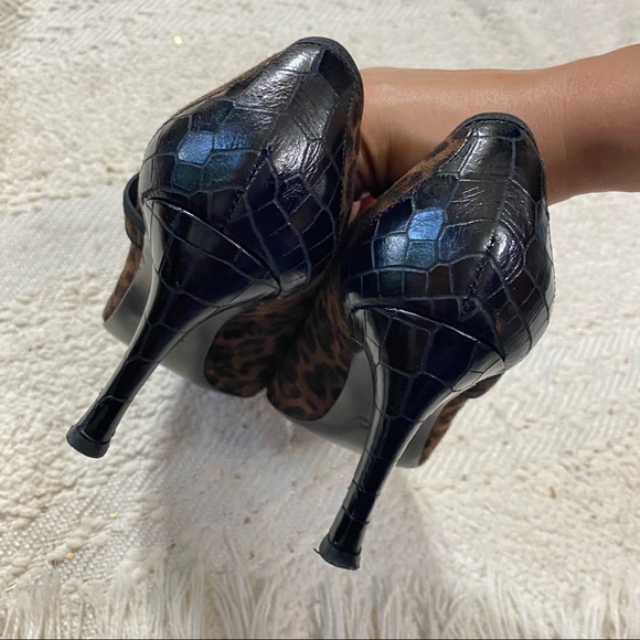 DONALD PLINER Zsa heels cheetah brown leather croc - Picture 5 of 8